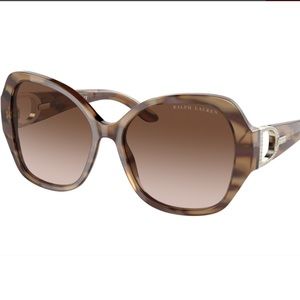 Ralph Lauren Oversized Gradient Brown Sunglasses Havana Honey